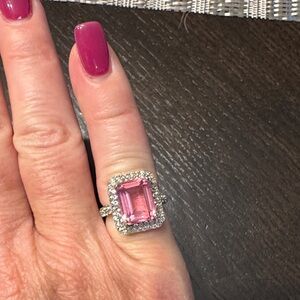 Elegant Pink and Silver Ring